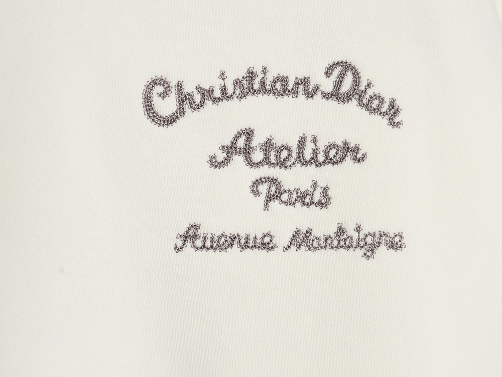 Dior classic front and back slogan embroidery sweatshirt