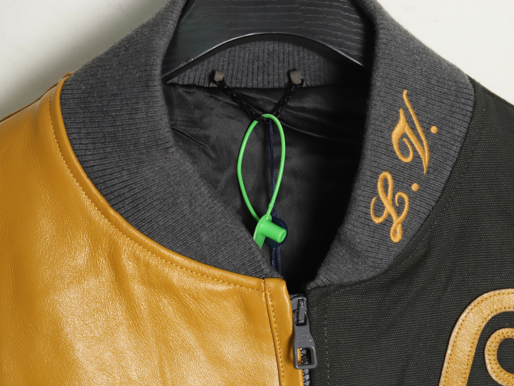 Louis Vuitton Splice Leather Baseball Jacket