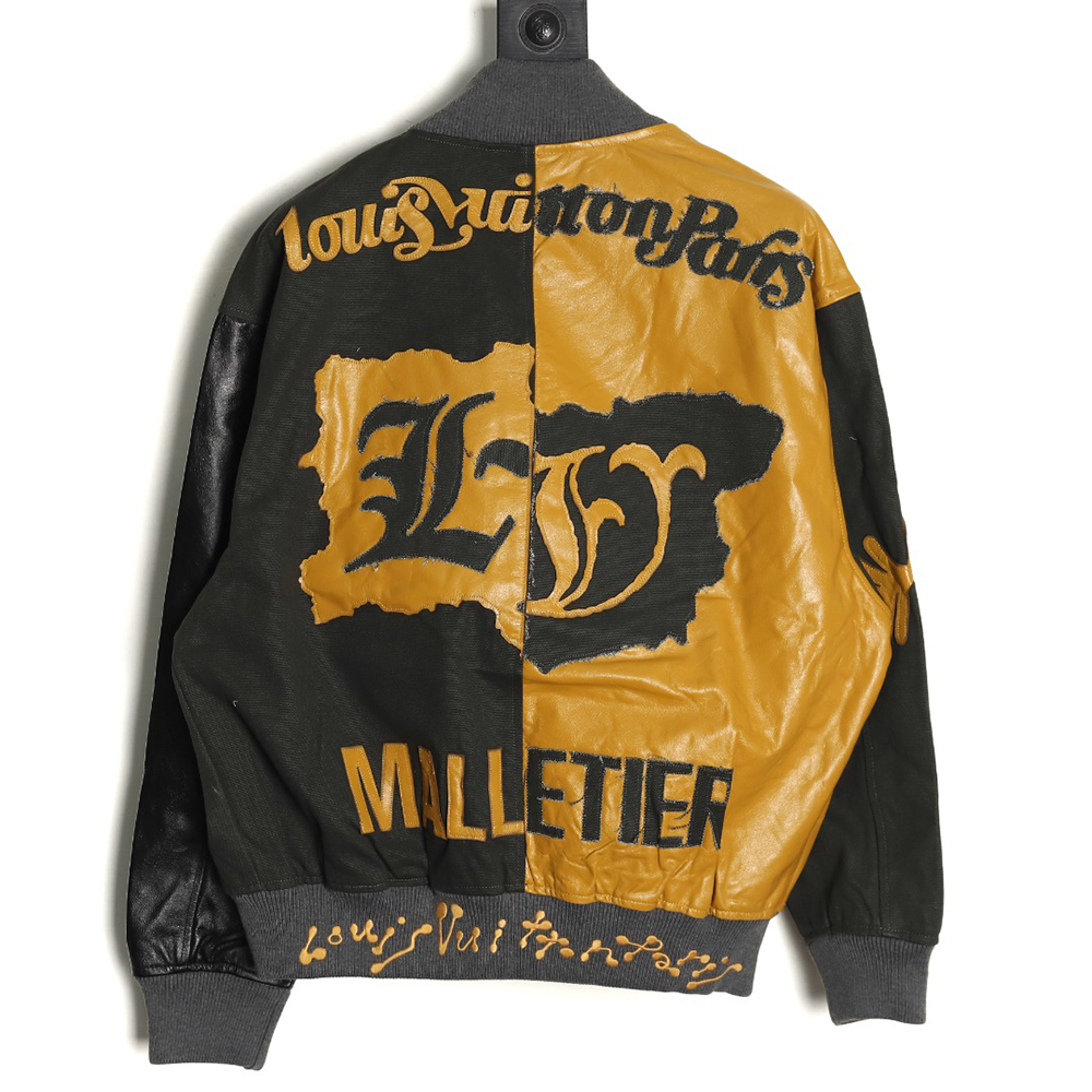 Louis Vuitton Splice Leather Baseball Jacket