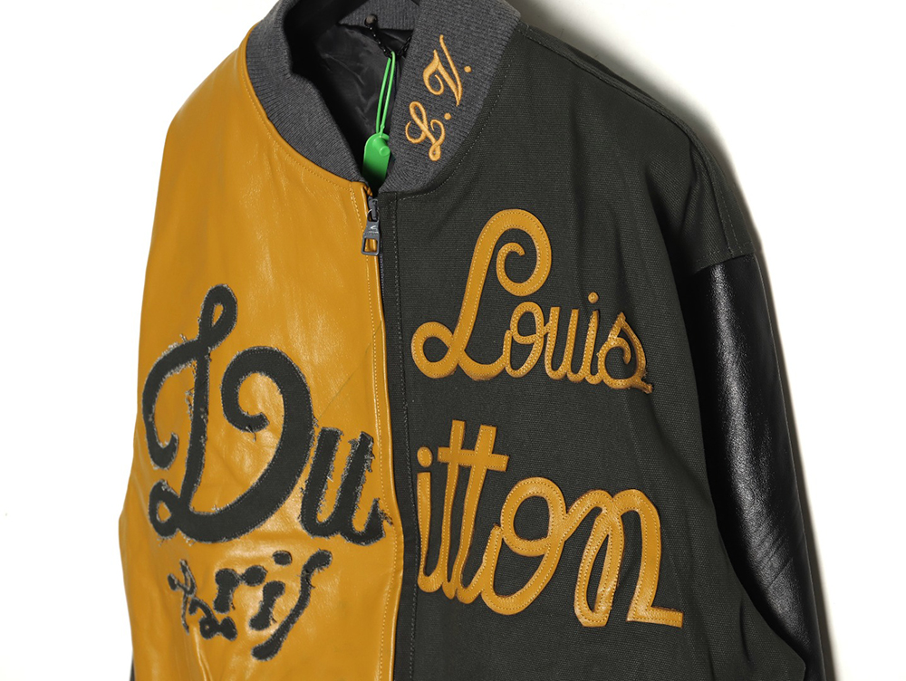 Louis Vuitton Splice Leather Baseball Jacket