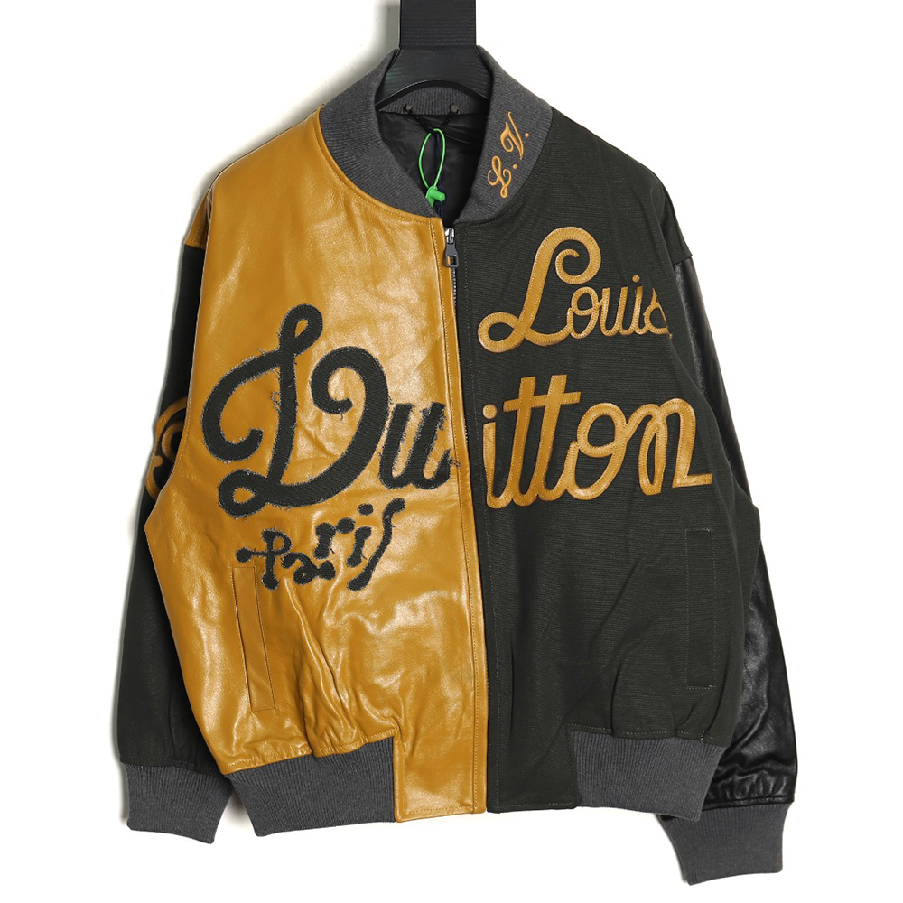 Louis Vuitton Splice Leather Baseball Jacket
