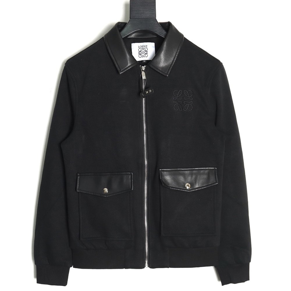 Loewe patchwork leather lapel jacket