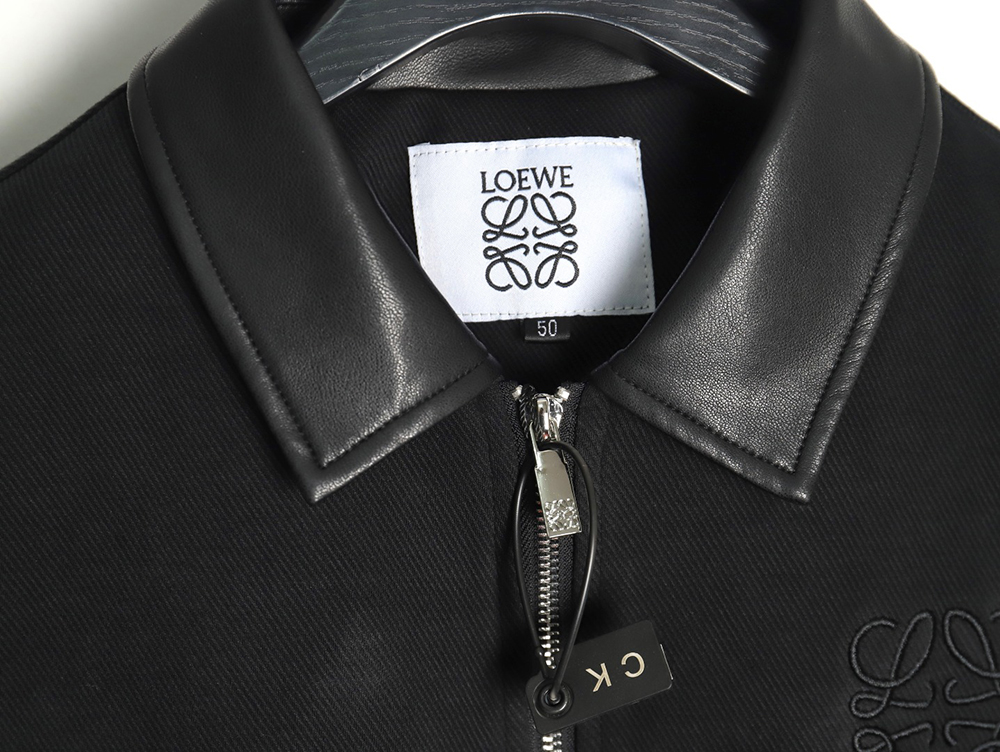 Loewe patchwork leather lapel jacket