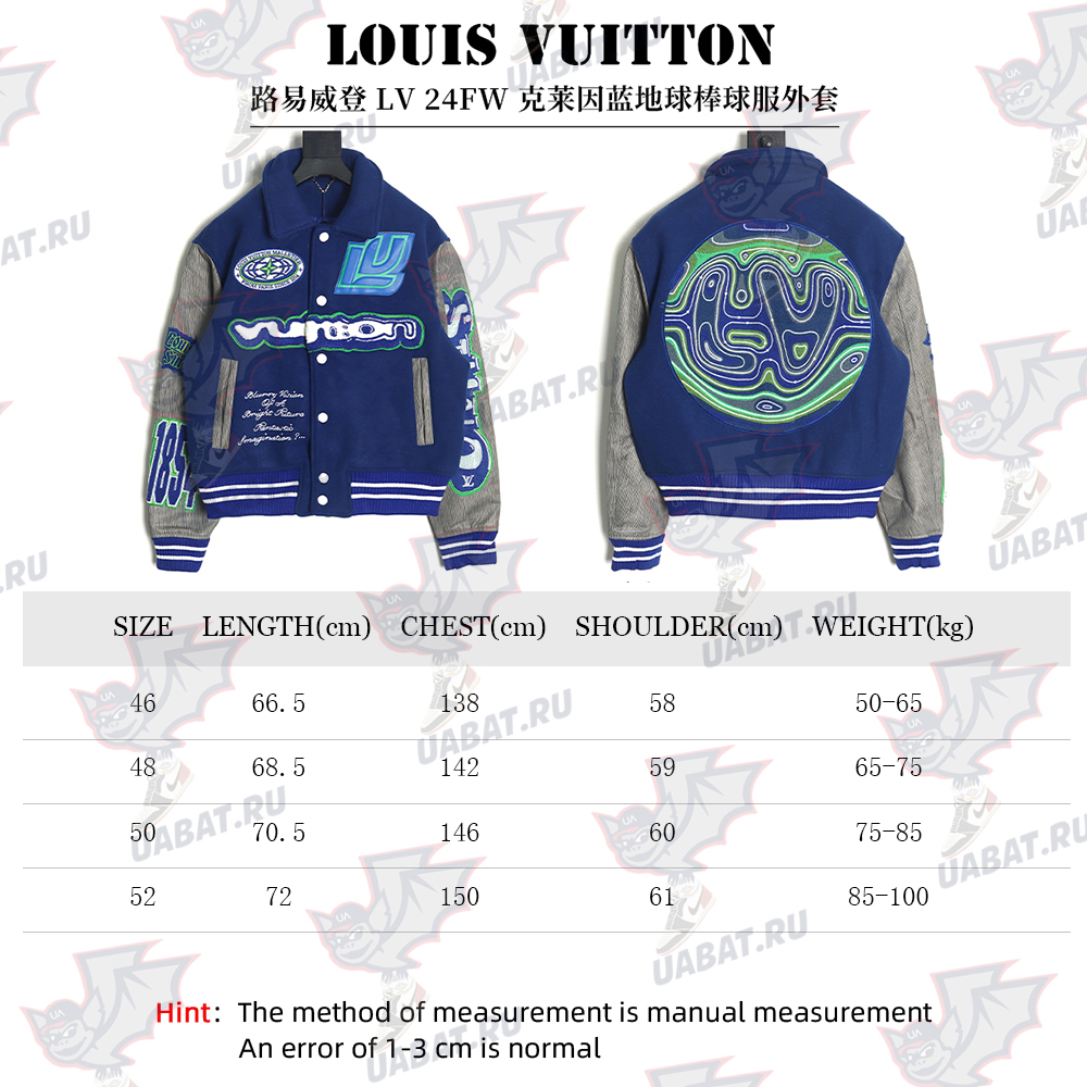 Louis Vuitton Klein Blue Earth Baseball Jacket