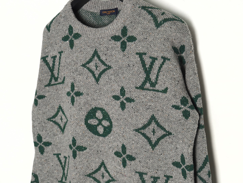 Louis Vuitton all over logo jacquard crewneck sweater TSK1