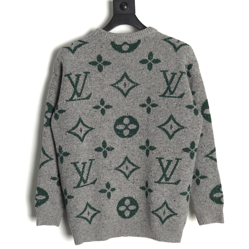 Louis Vuitton all over logo jacquard crewneck sweater TSK1