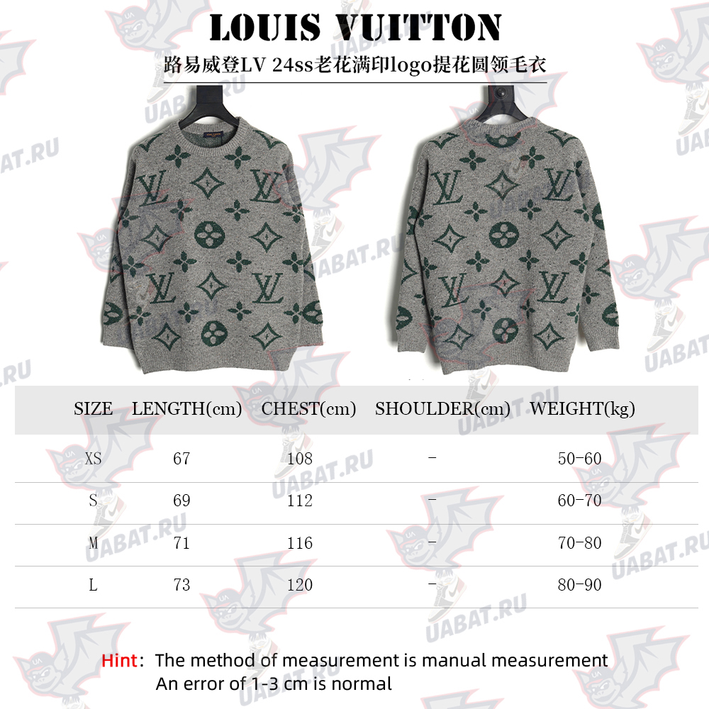 Louis Vuitton all over logo jacquard crewneck sweater TSK1