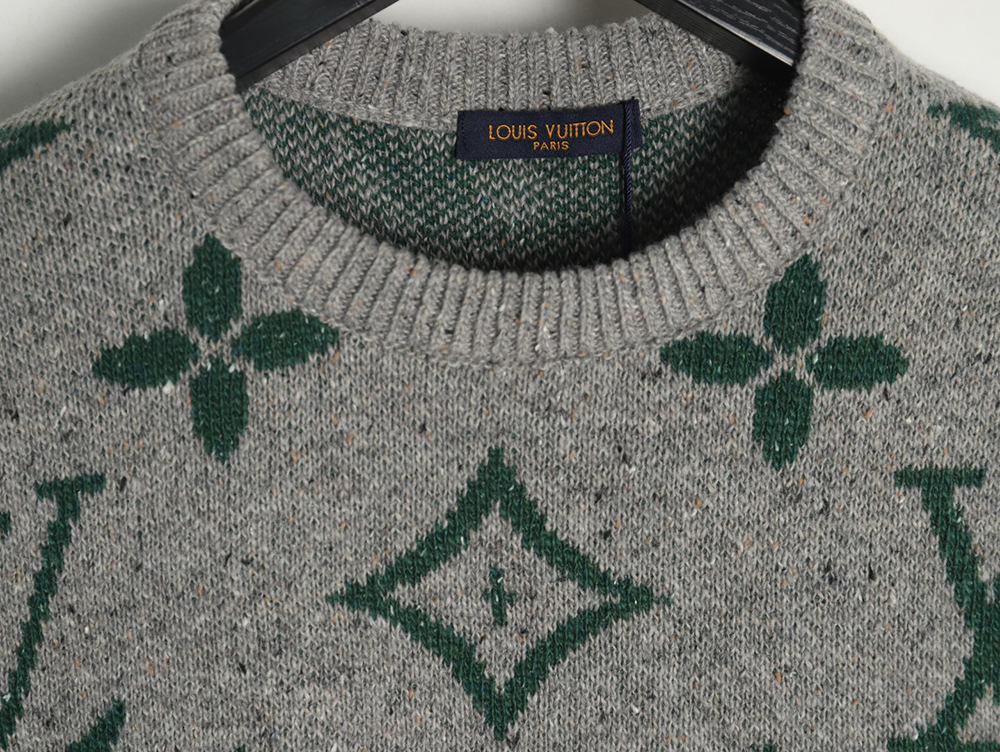 Louis Vuitton all over logo jacquard crewneck sweater TSK1