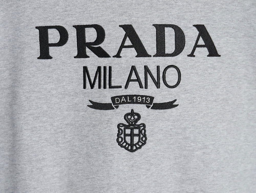 Prada embroidered logo crewneck sweatshirt TSK1