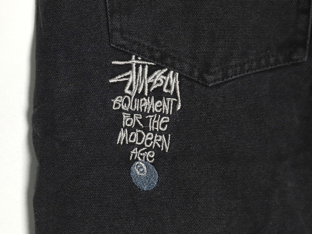 Stussy Black Eight Embroidered Washed Jeans TSK1