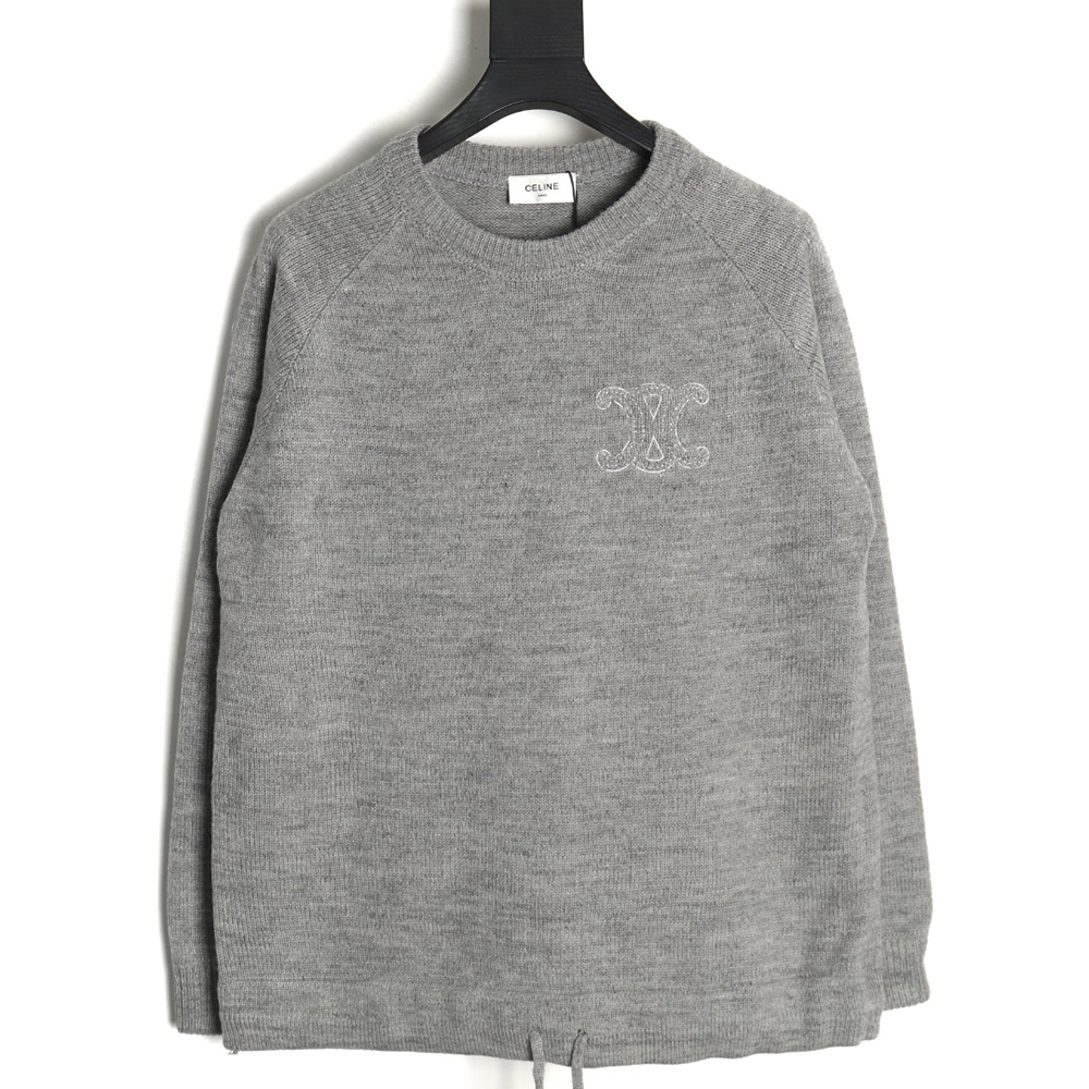 Celine embroidered logo crew neck sweater