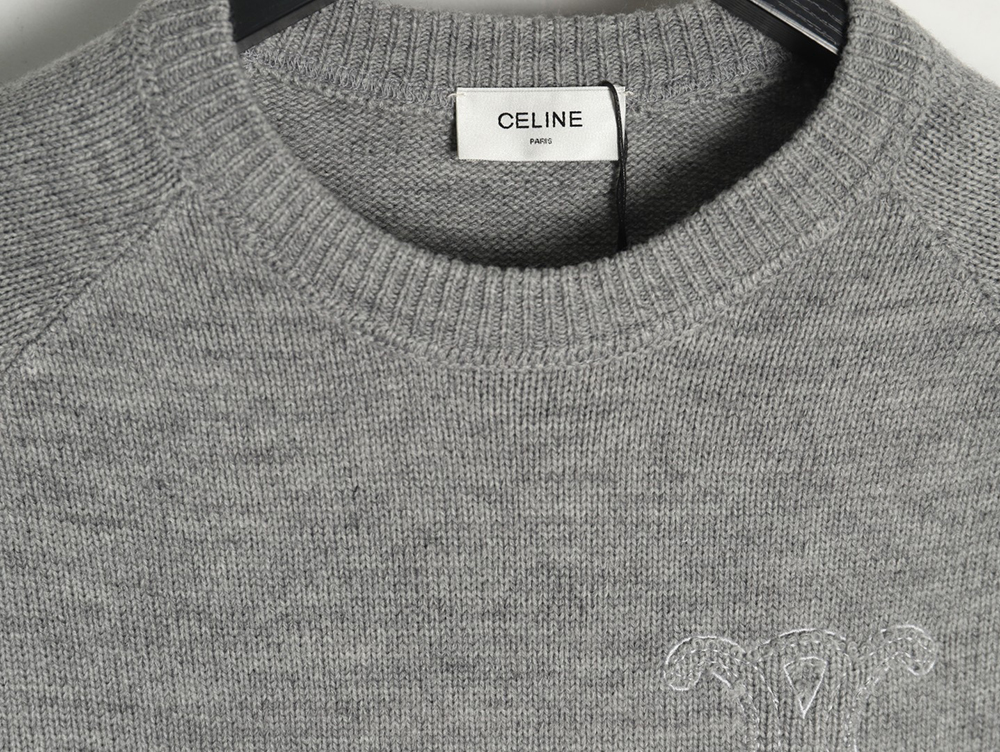 Celine embroidered logo crew neck sweater