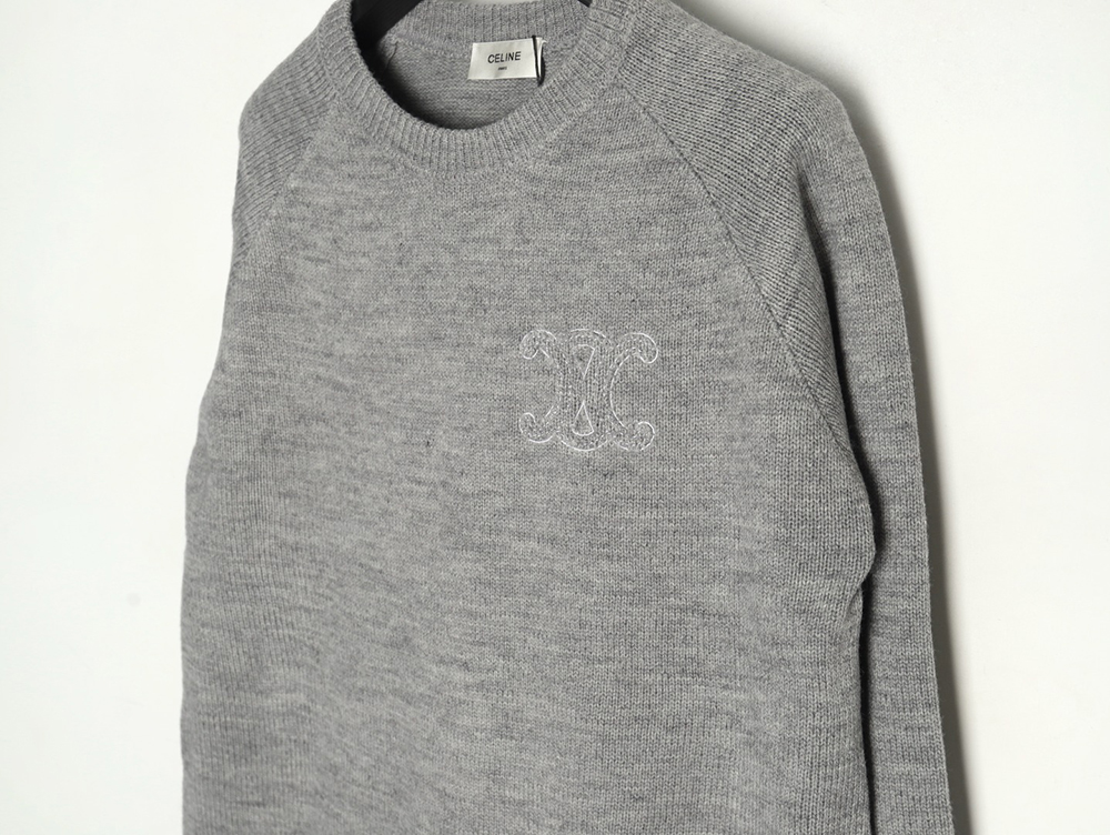 Celine embroidered logo crew neck sweater