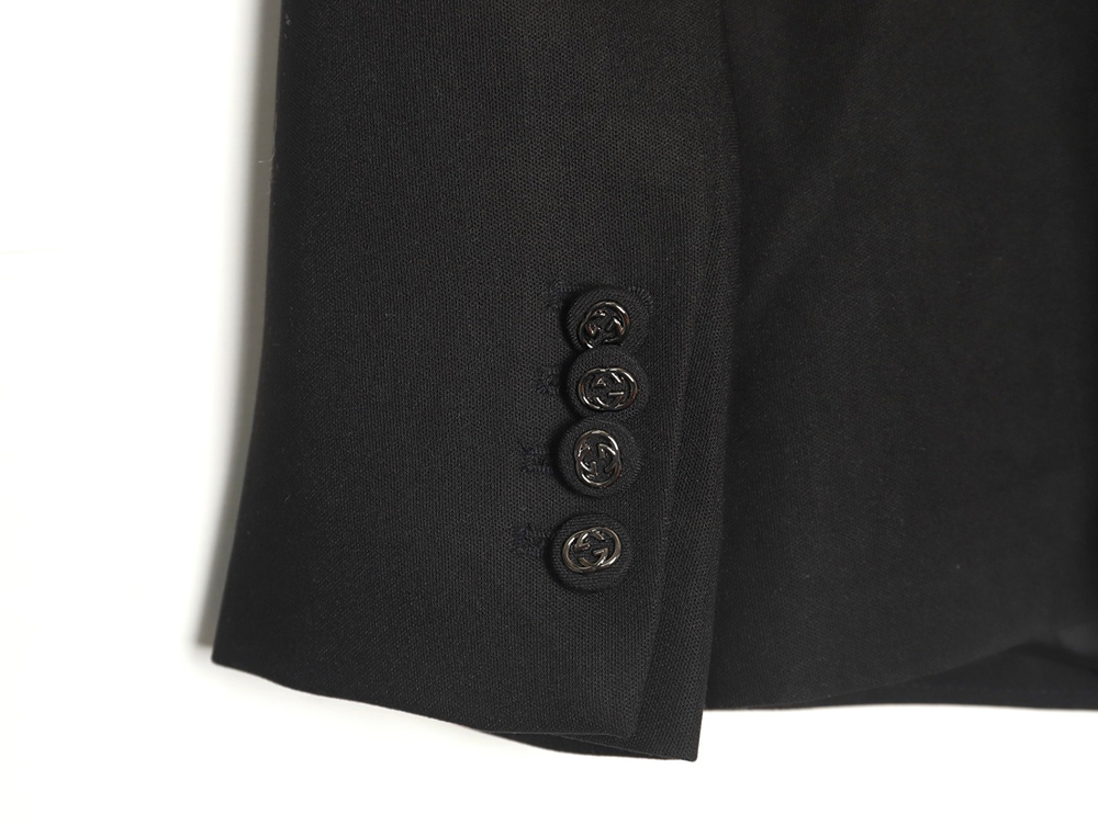 Gucci Solid Satin Wool Jacket Suit
