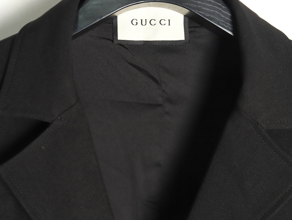 Gucci Solid Satin Wool Jacket Suit