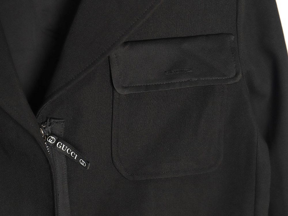 Gucci Solid Satin Wool Jacket Suit
