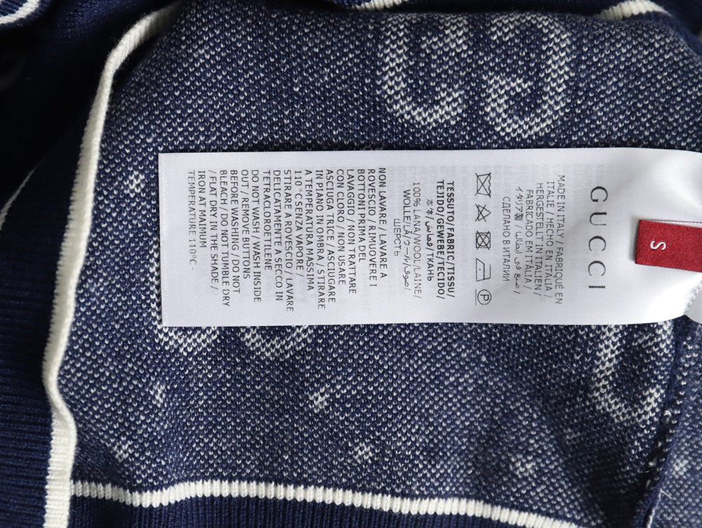 Gucci Double G Jacquard Crew Neck Cardigan Sweater TSK1