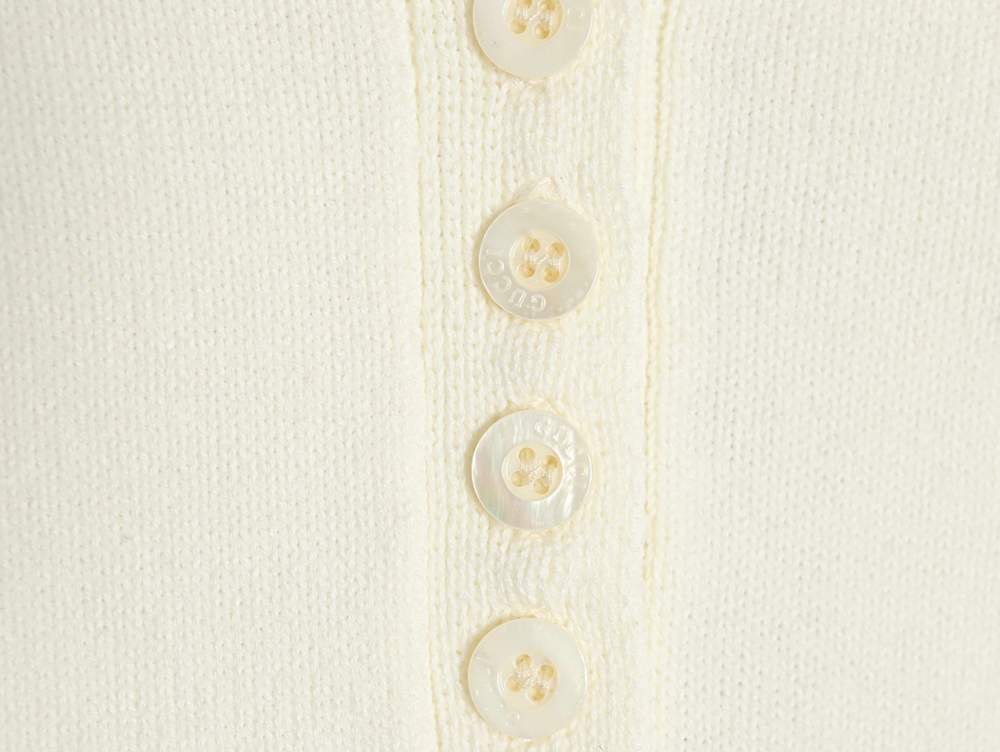 Gucci Double G embroidered lapel half-breasted wool knit sweater