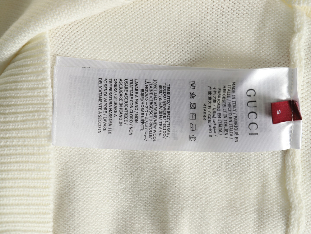 Gucci Double G embroidered lapel half-breasted wool knit sweater