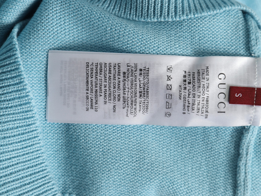 Gucci Double G embroidered lapel half-breasted wool knit sweater TSK2