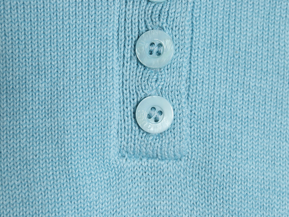 Gucci Double G embroidered lapel half-breasted wool knit sweater TSK2