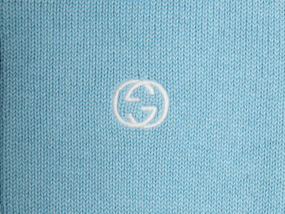 Gucci Double G embroidered lapel half-breasted wool knit sweater TSK2
