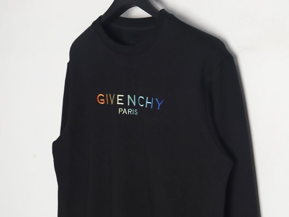 Givenchy rainbow gradient embroidered crewneck sweatshirt