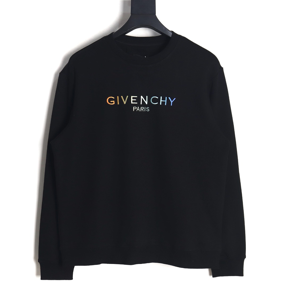 Givenchy rainbow gradient embroidered crewneck sweatshirt