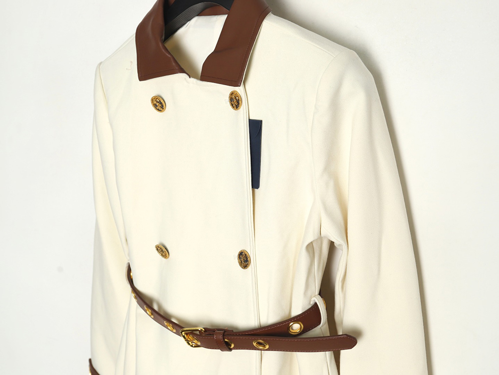 Louis Vuitton wool belt long trench coat