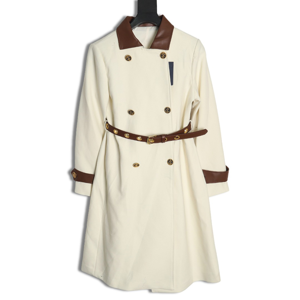 Louis Vuitton wool belt long trench coat