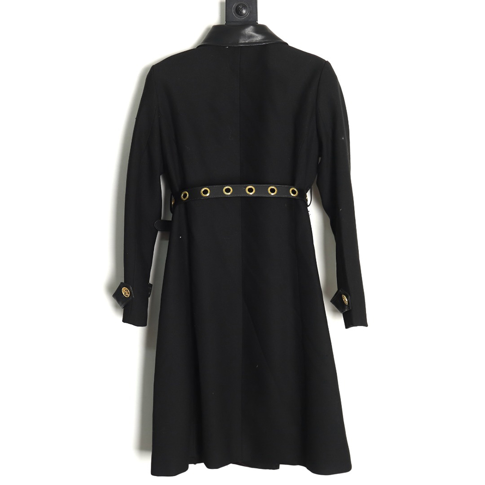 Louis Vuitton wool belt long trench coat TSK1