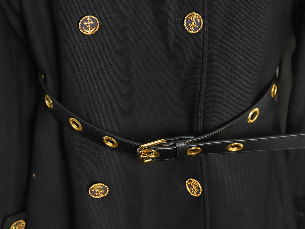 Louis Vuitton wool belt long trench coat TSK1