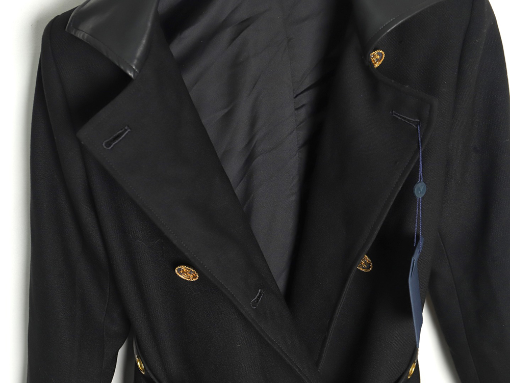 Louis Vuitton wool belt long trench coat TSK1