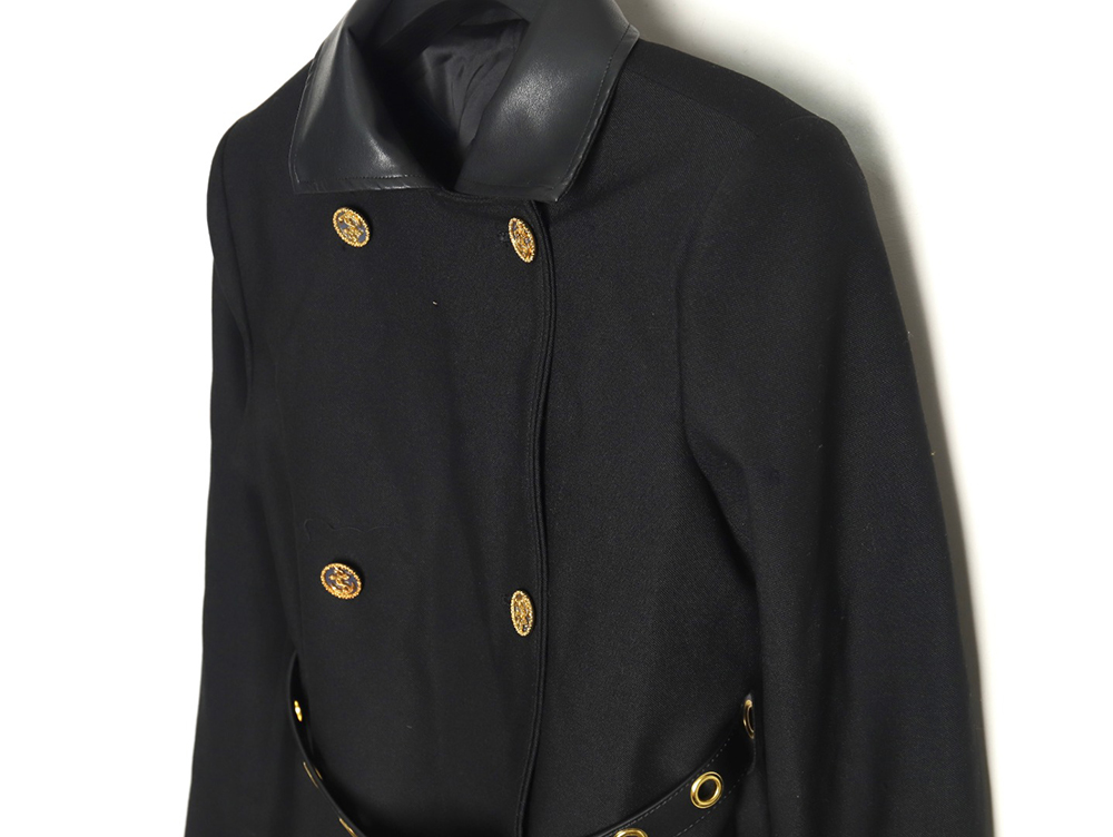 Louis Vuitton wool belt long trench coat TSK1
