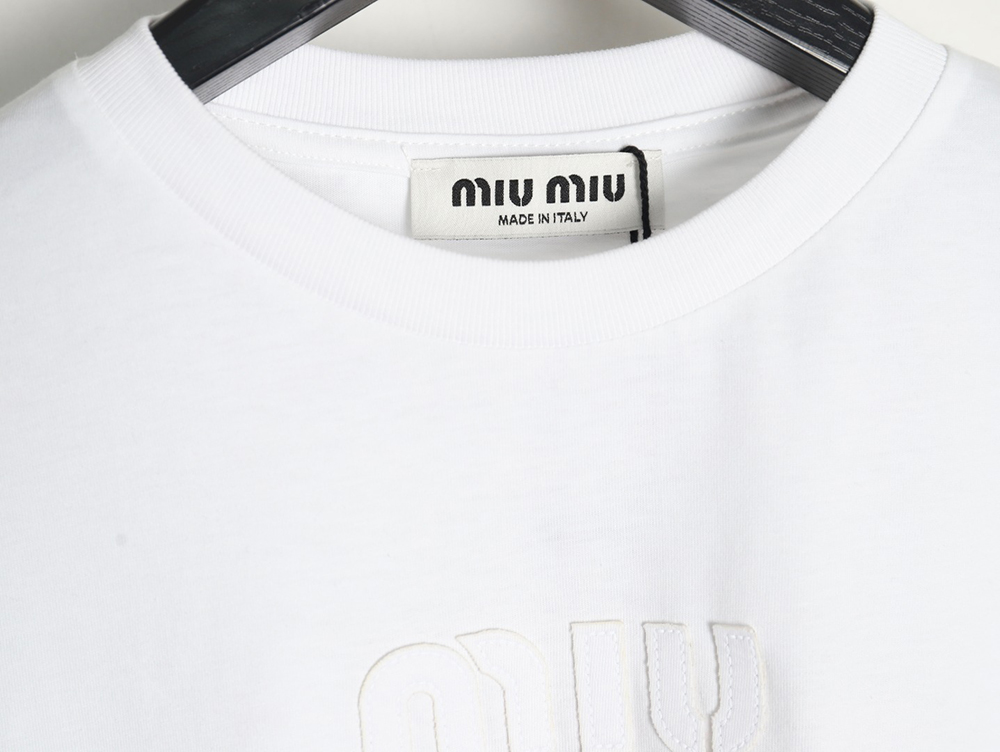 Miu Miu Embroidered Cotton Long Sleeve T-Shirt