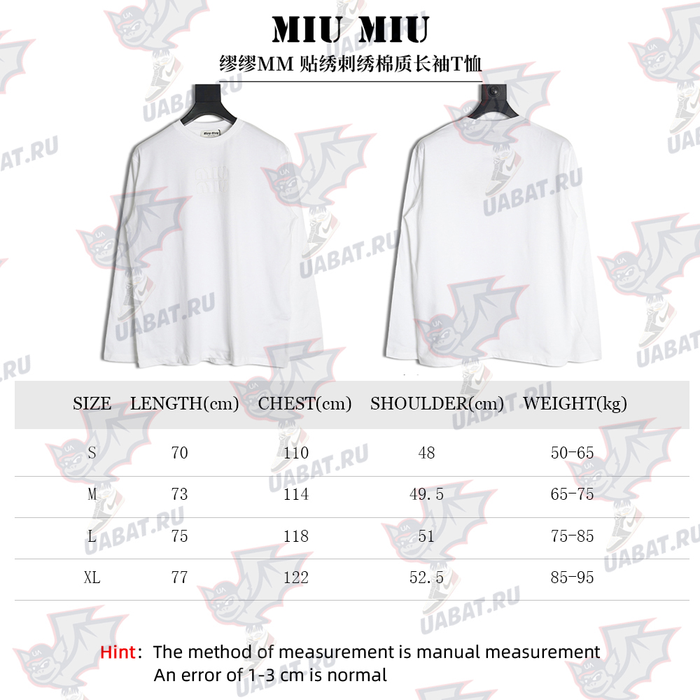 Miu Miu Embroidered Cotton Long Sleeve T-Shirt