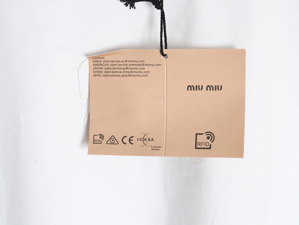 Miu Miu Embroidered Cotton Long Sleeve T-Shirt