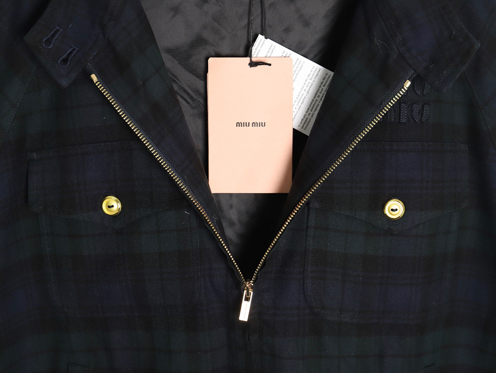 Miu Miu embroidered monogram check jacket