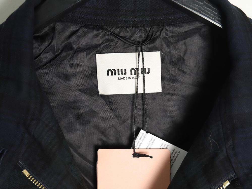 Miu Miu embroidered monogram check jacket