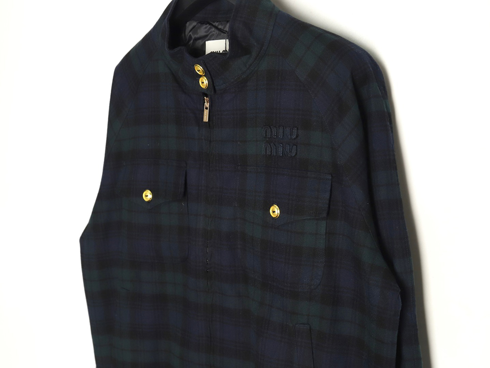 Miu Miu embroidered monogram check jacket