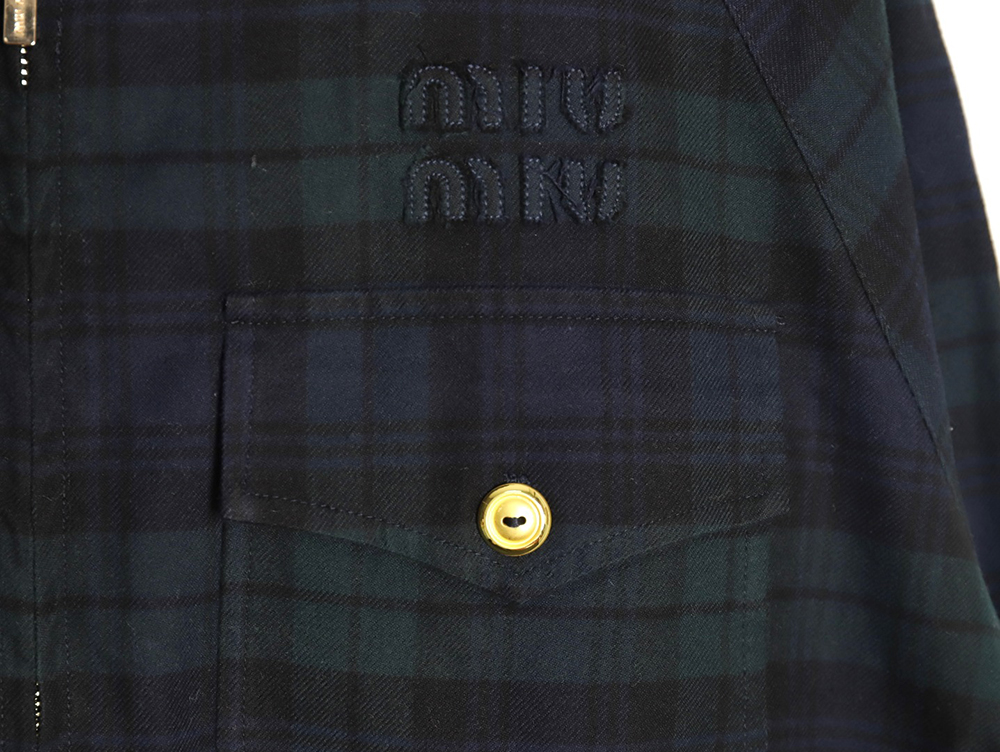 Miu Miu embroidered monogram check jacket