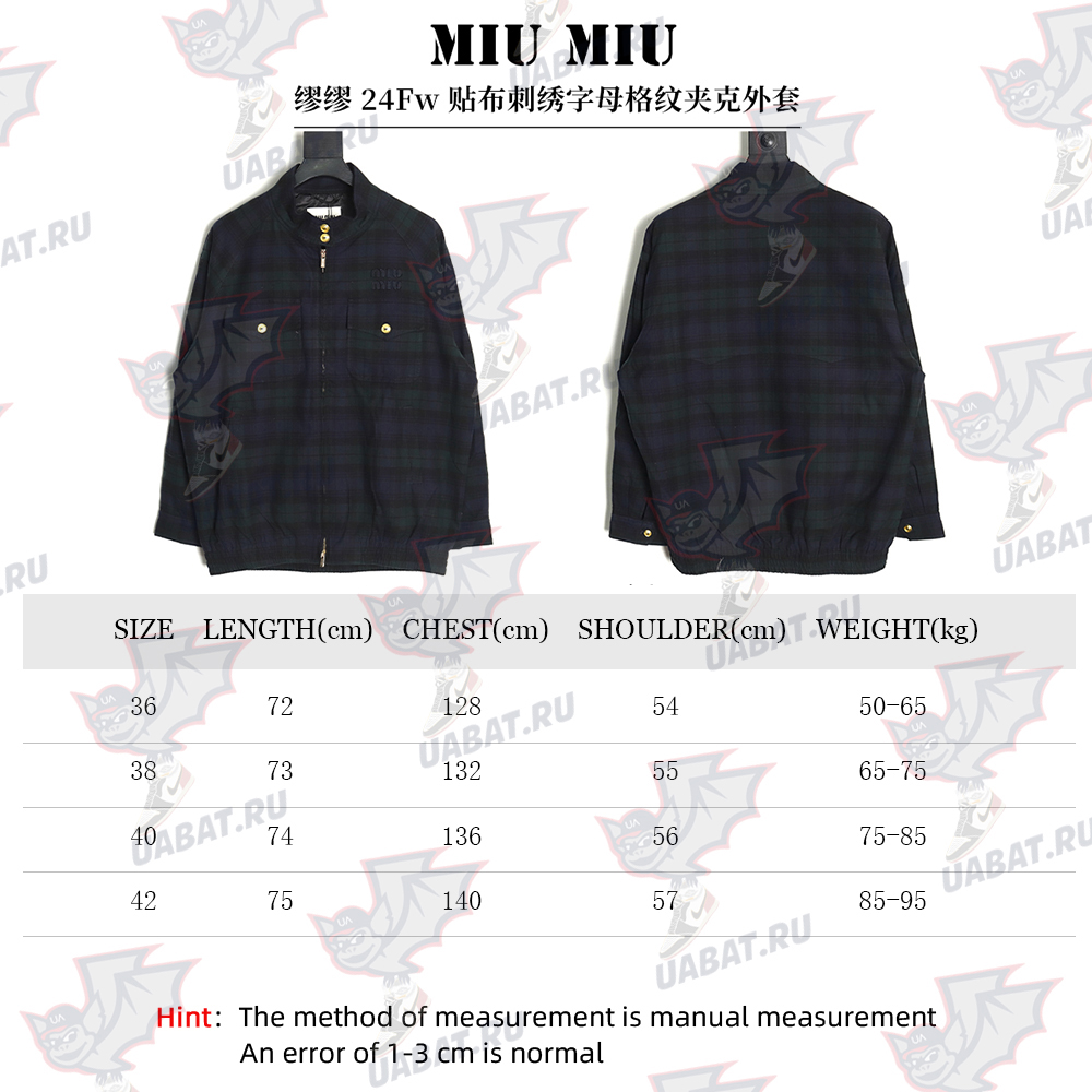 Miu Miu embroidered monogram check jacket