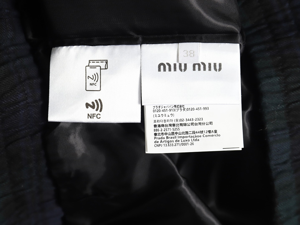 Miu Miu embroidered monogram check jacket