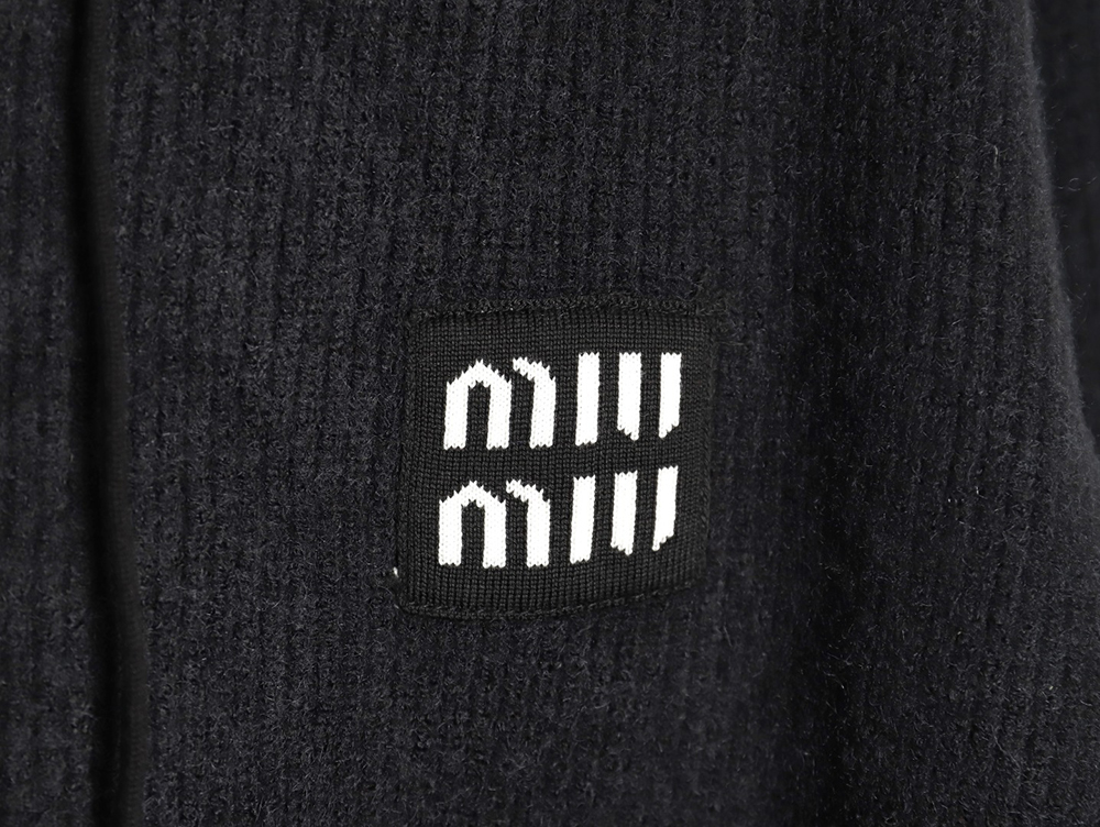 Miu Miu logo embroidered zip-up hooded sweater TSK1