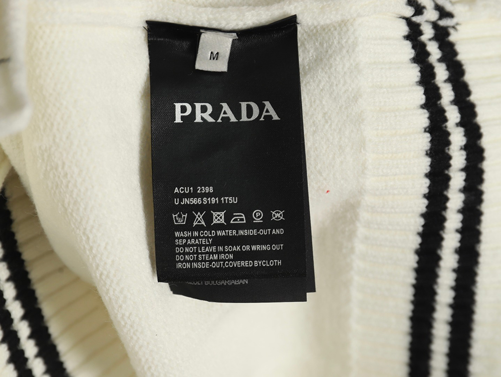 Prada Embroidered Preppy Cardigan Sweater