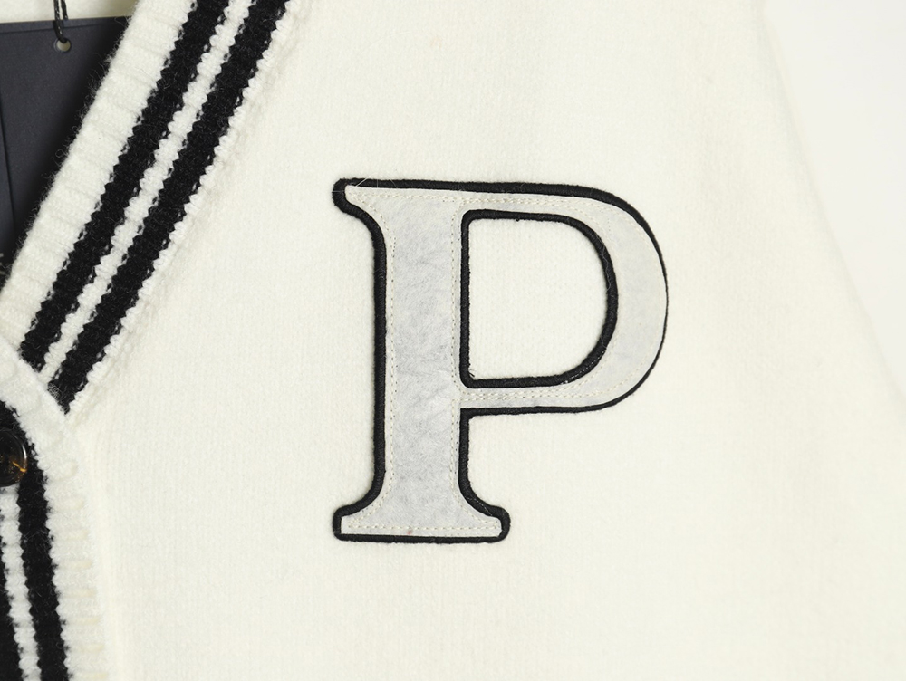 Prada Embroidered Preppy Cardigan Sweater