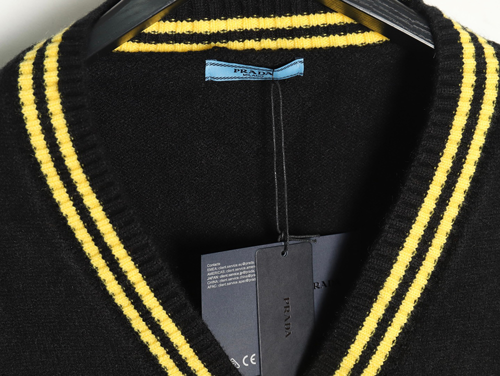 Prada Embroidered Preppy Cardigan Sweater TSK1