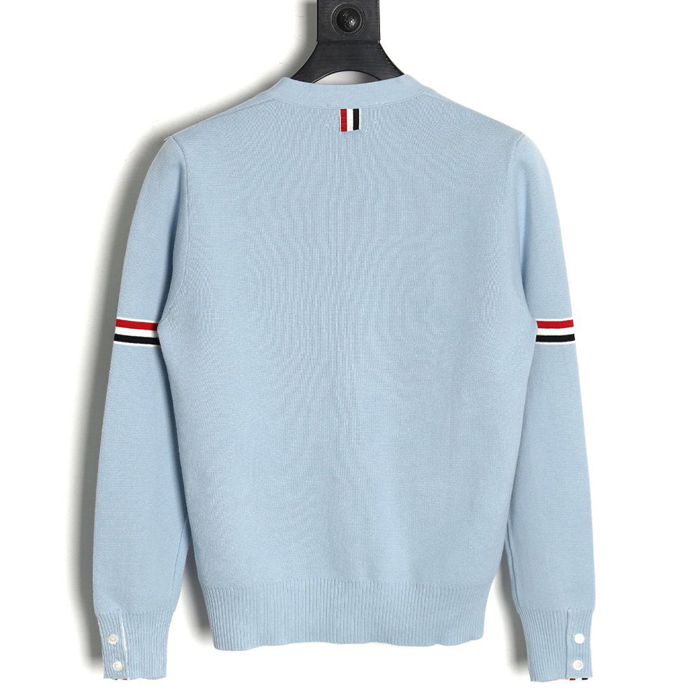Thom Browne Double Sleeves Web Armband Cardigan Sweater