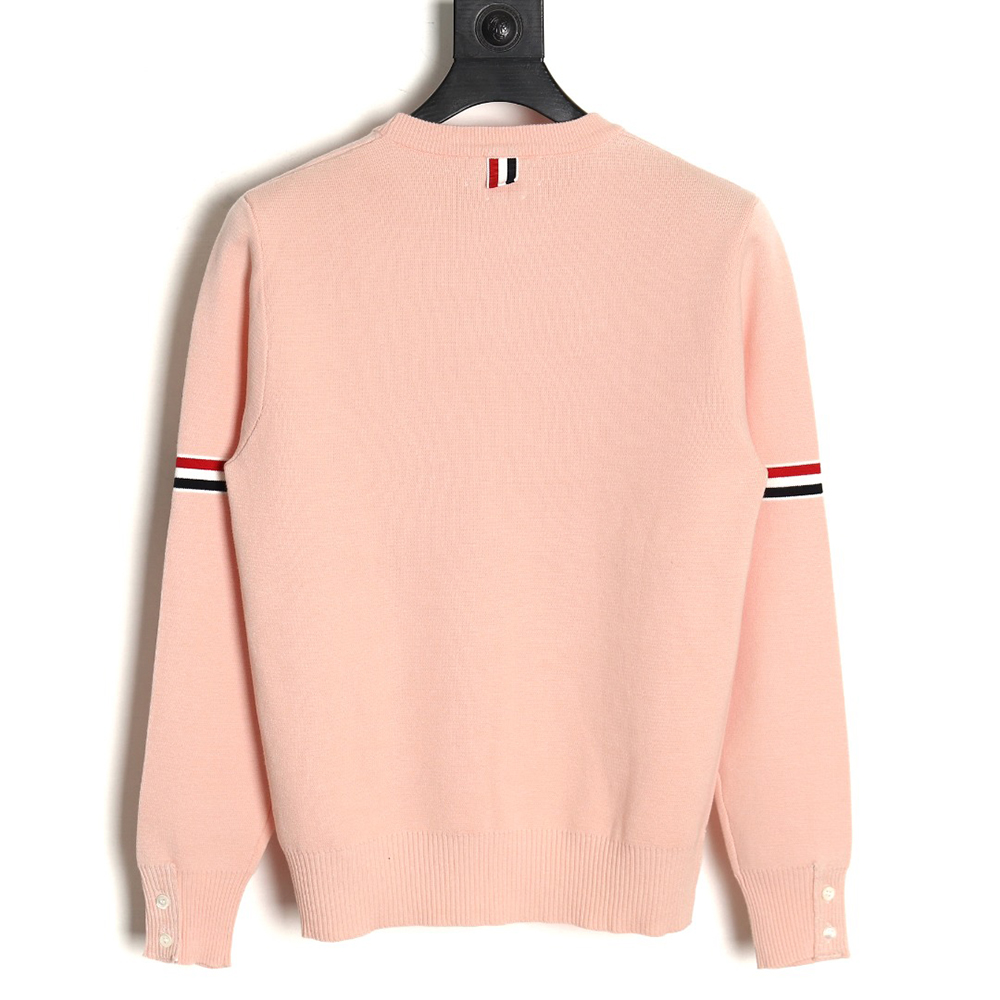 Thom Browne Double Sleeve Web Band Crew Neck Sweater
