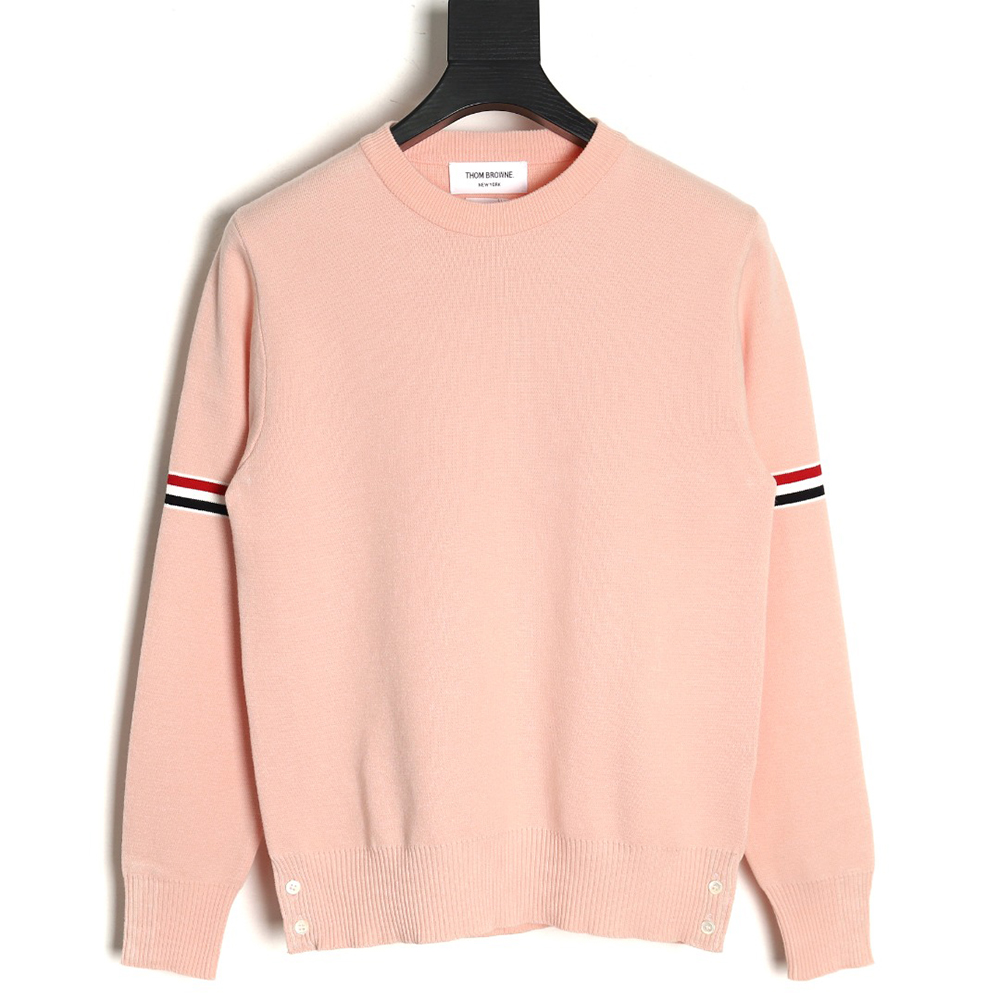 Thom Browne Double Sleeve Web Band Crew Neck Sweater